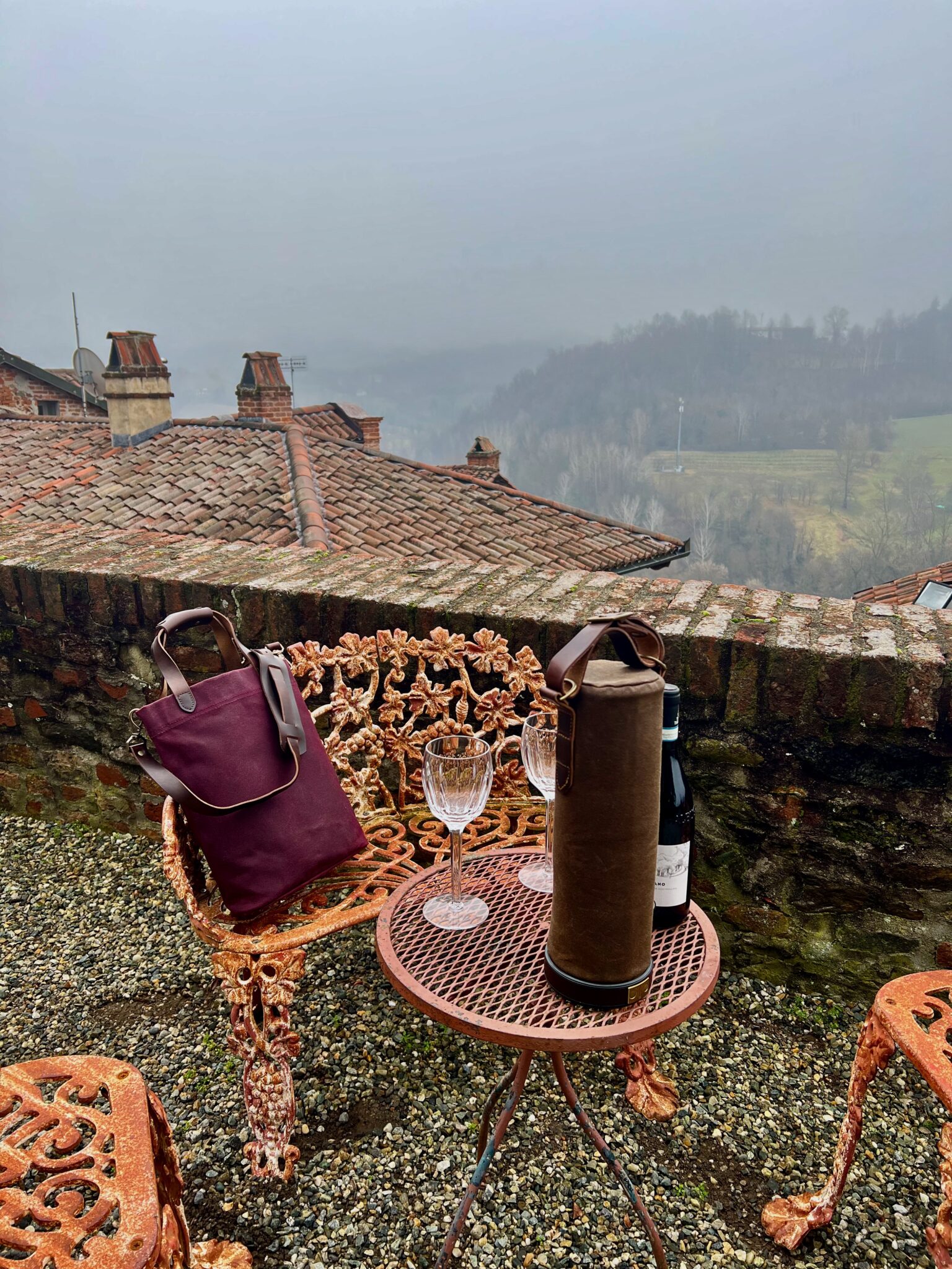 Wine bags at a castle